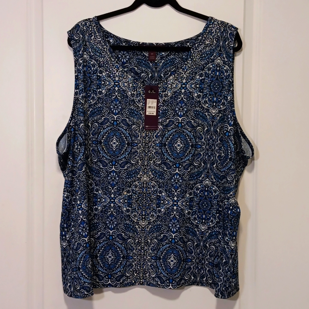 Gloria Vanderbilt Keira NWT 3X Sleeveless Top